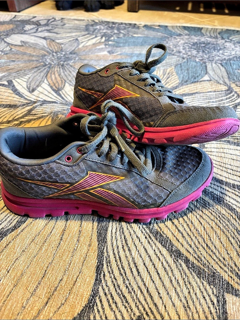 Reebok YourFlex Athletic Shoes in Gray & Pink